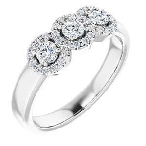 14K White 3/8 CTW Natural Diamond Engagement Ring  